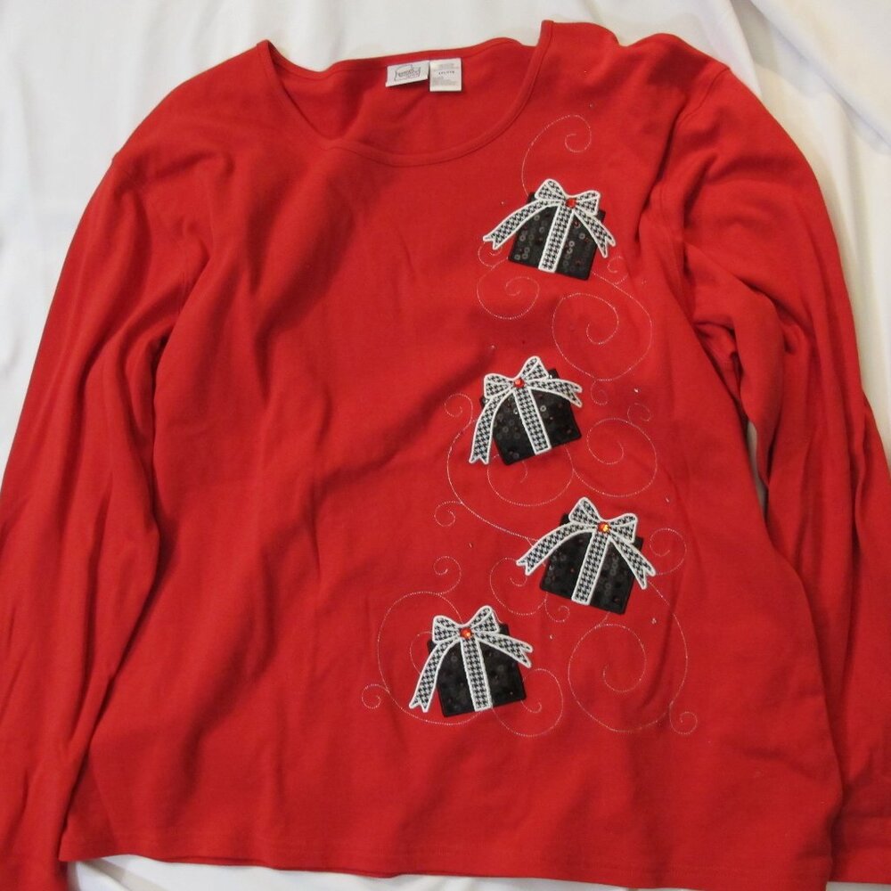 Peanut Butter & Jelly red long sleeve holiday tee  XXL